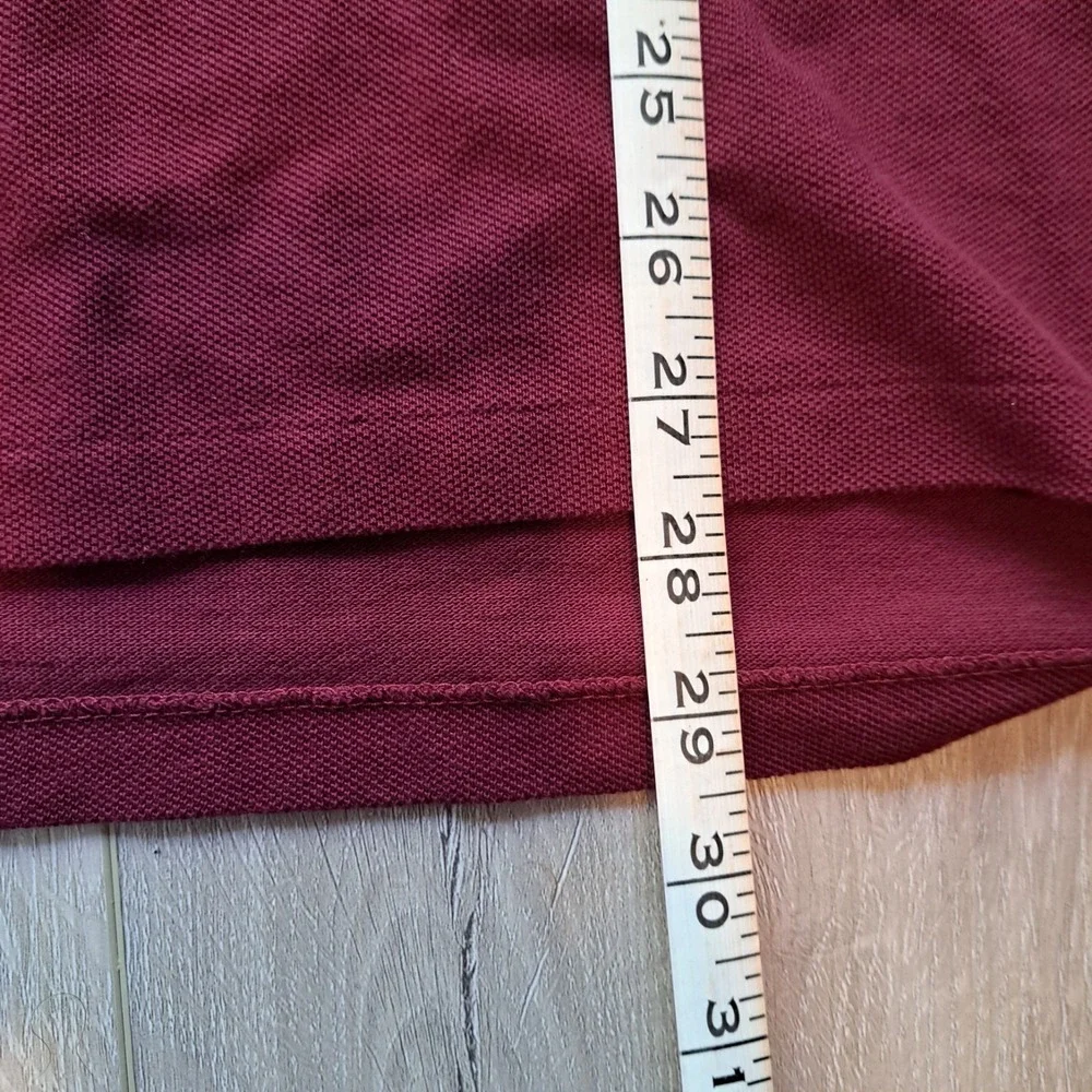 Polo‎ Ralph Lauren Shirt Mens XL Red Maroon Long Sleeve Slim Fit Blue Pony